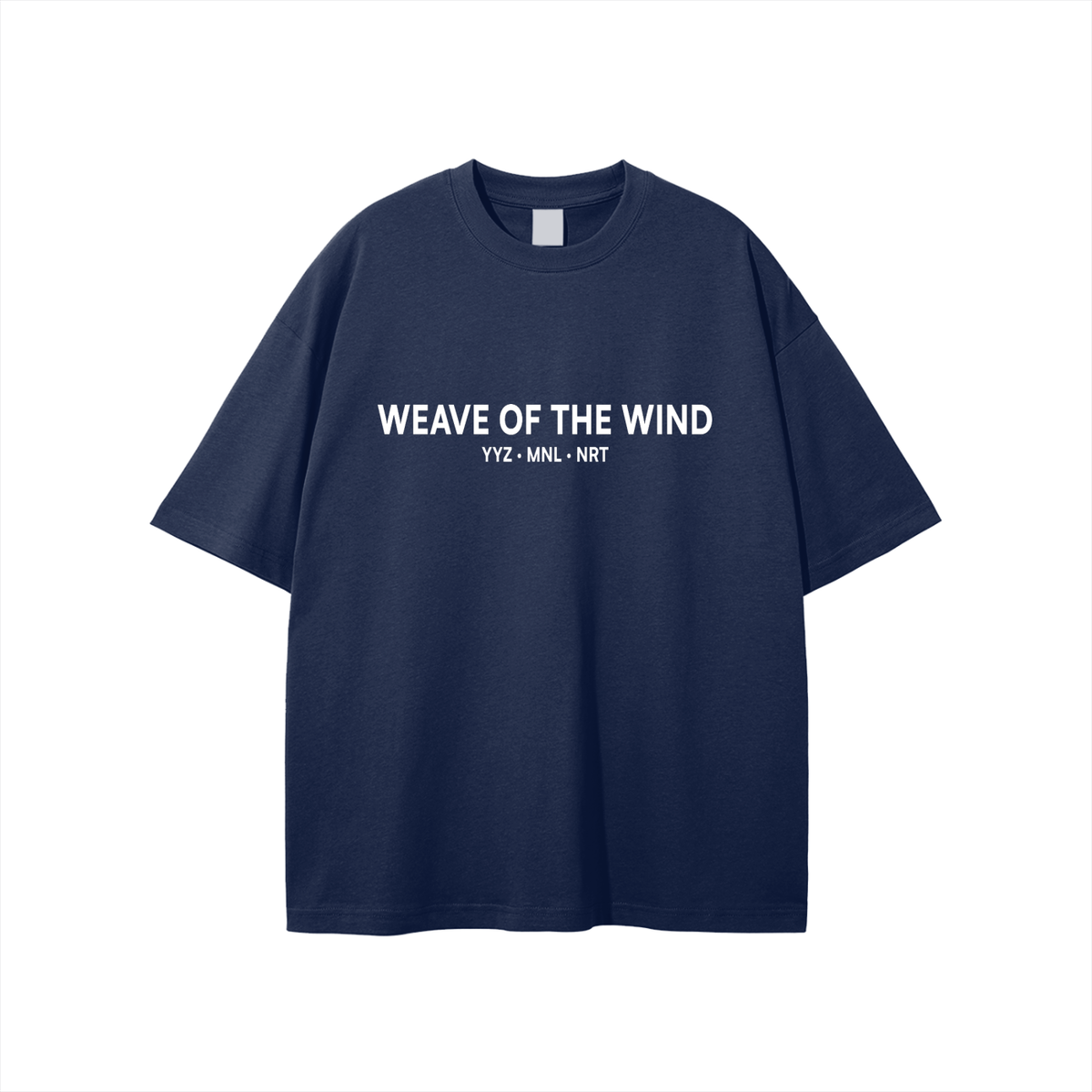 [Navy Blue] WOTW White Graphics Relaxed tee, front, plain