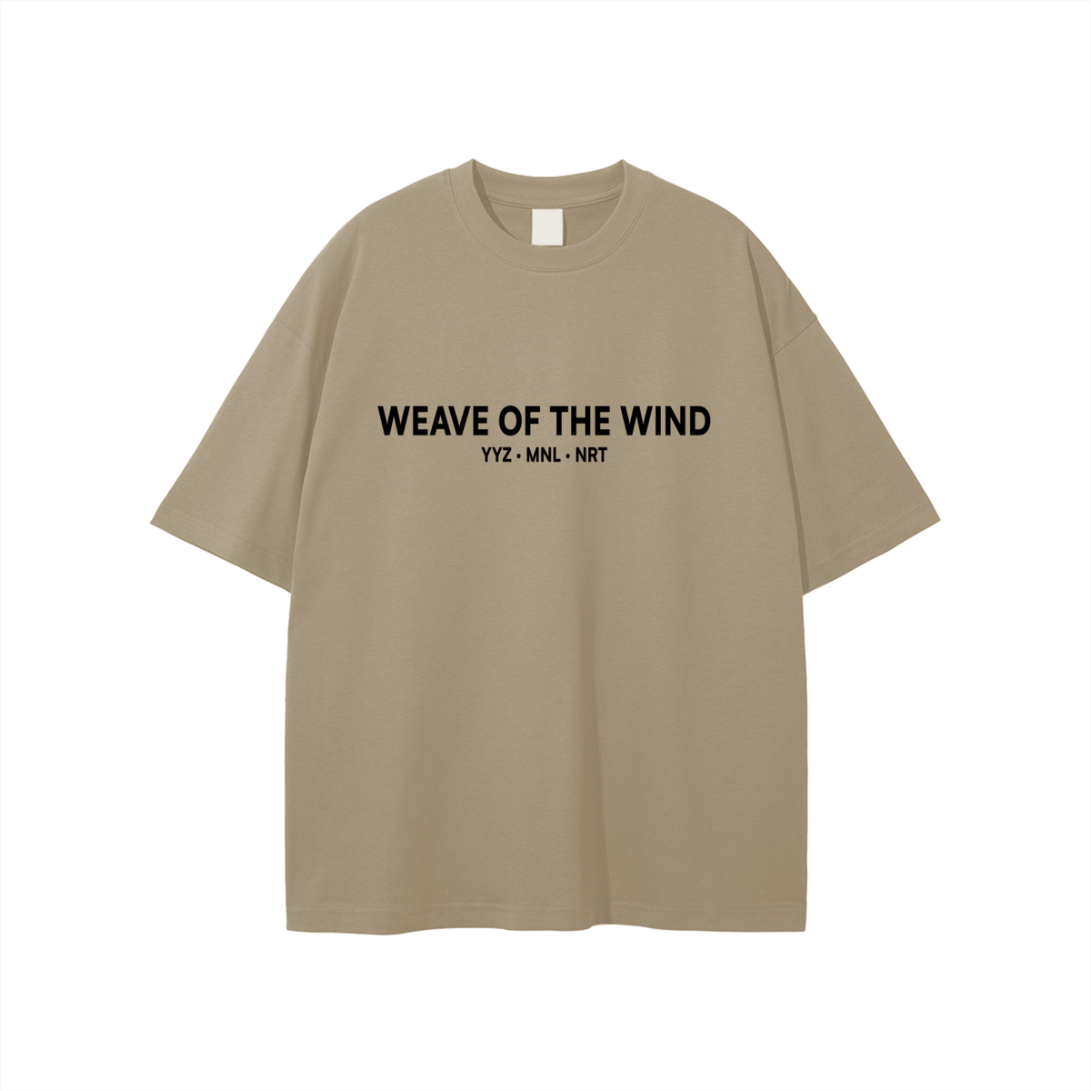[Tan] WOTW Black Graphics Relaxed tee, front, plain