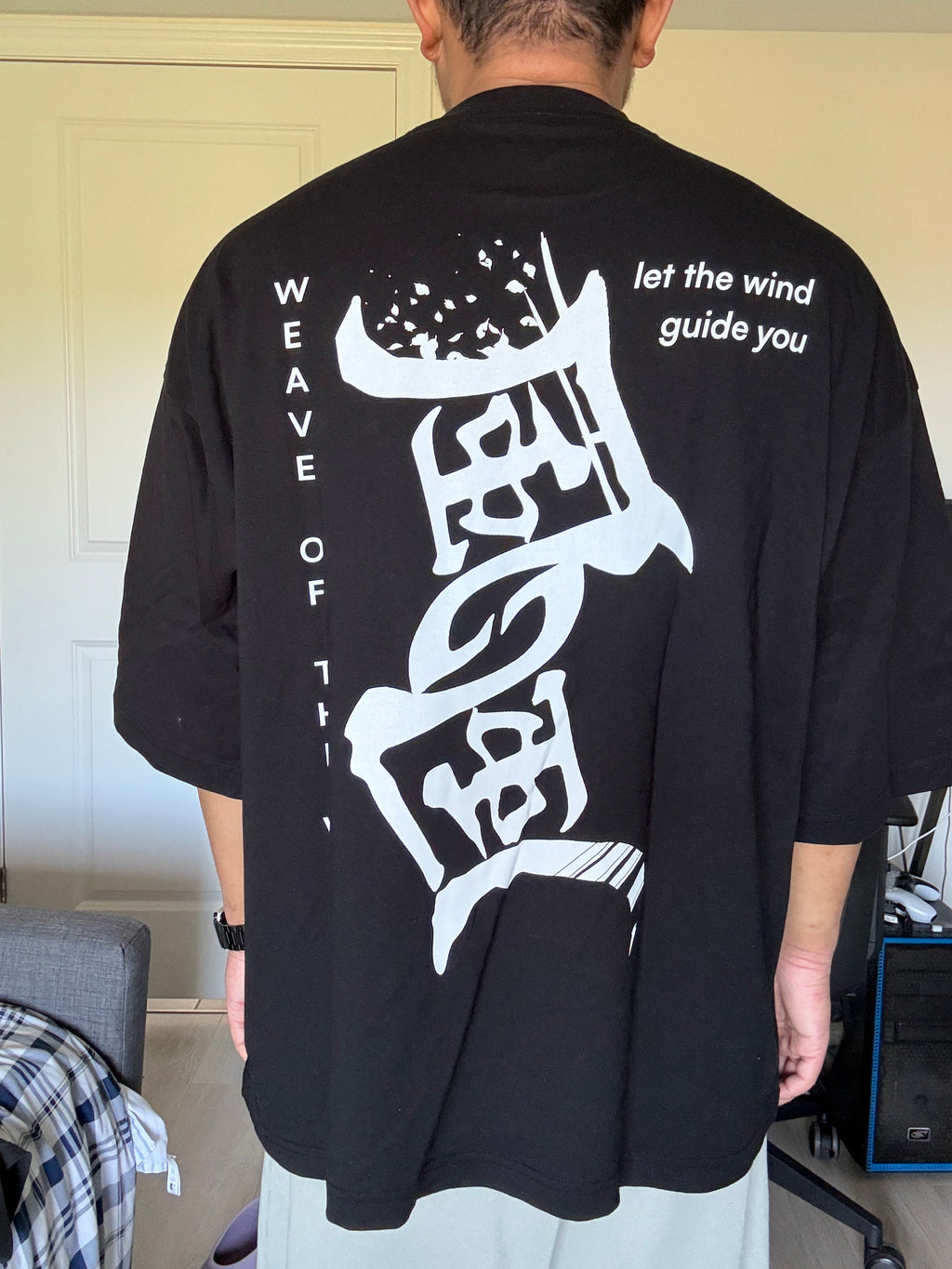 [Black] WOTW White Graphics Oversized tee, back