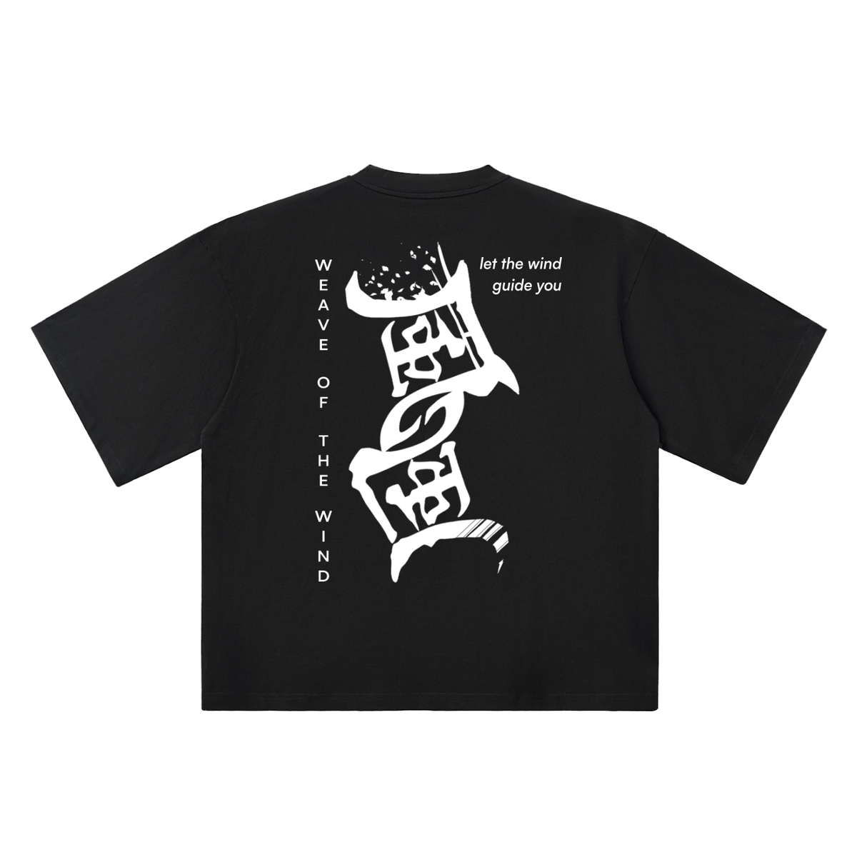 [Black] WOTW White Graphics Oversized tee, back, graphic print
