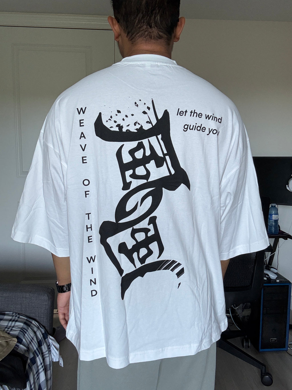 WOTW Black Graphics Oversized tee, White, back